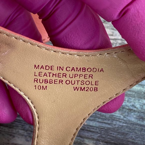 MICHAEL Michael Kors Mira Womens Size 10M Peach Leather Thong Sandal - Picture 10 of 10